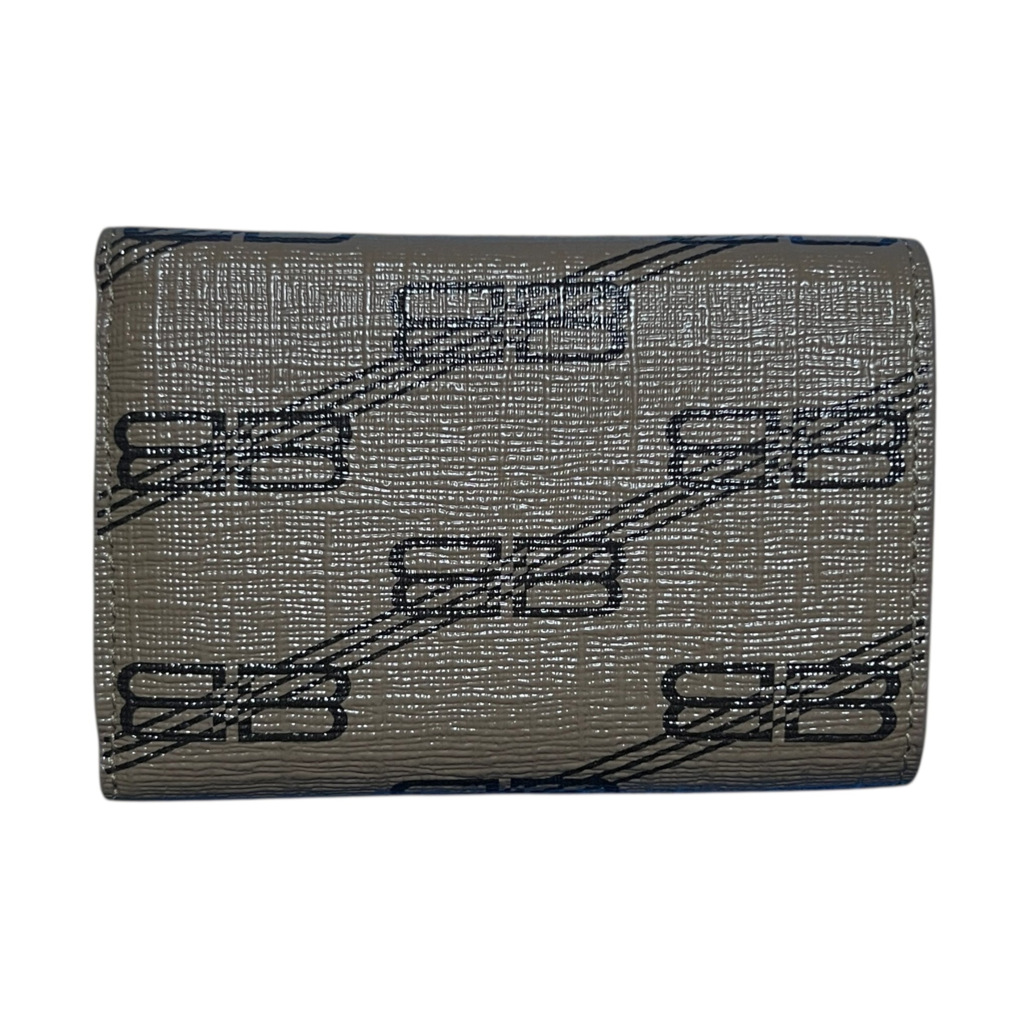 BALENCIAGA BB Logo Compact PVC Leather Wallet