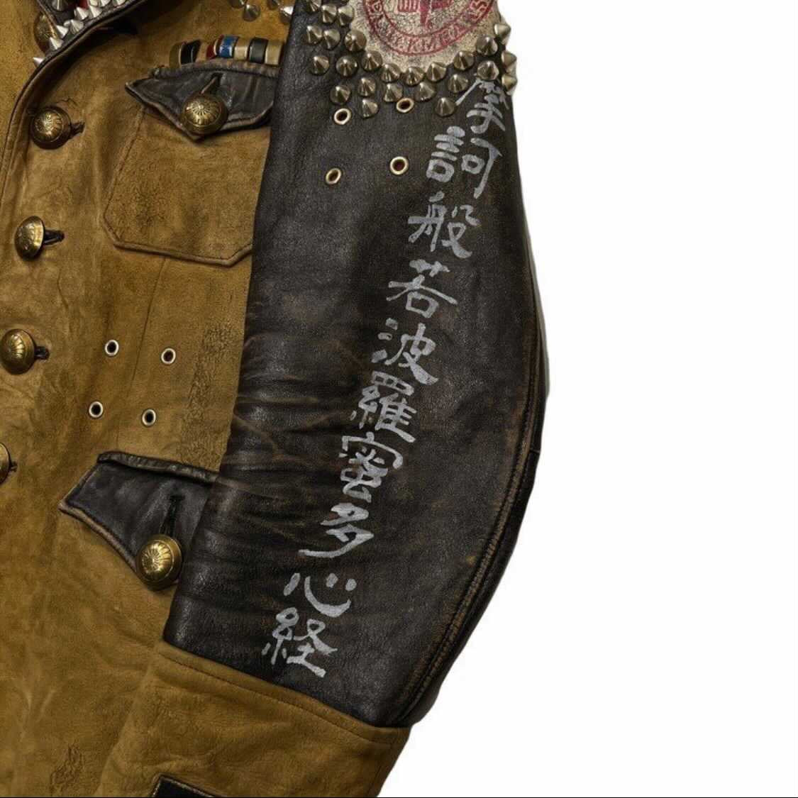 BLACK MEANS 2013AW STUDDED SPIKE LEATHER JACKET