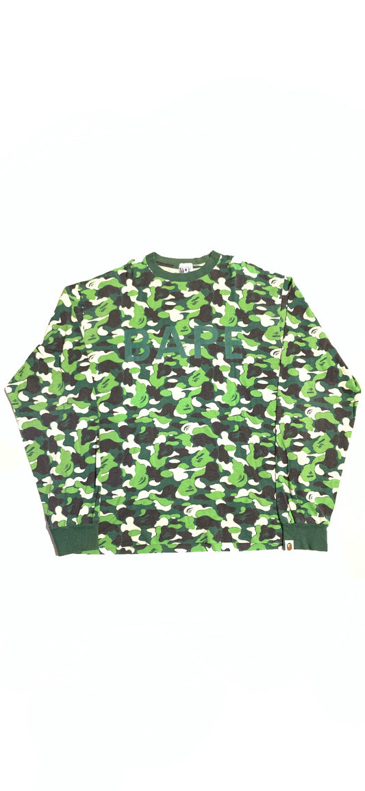 A BATHING APE GREEN CAMO OG L/S TEE NIGO