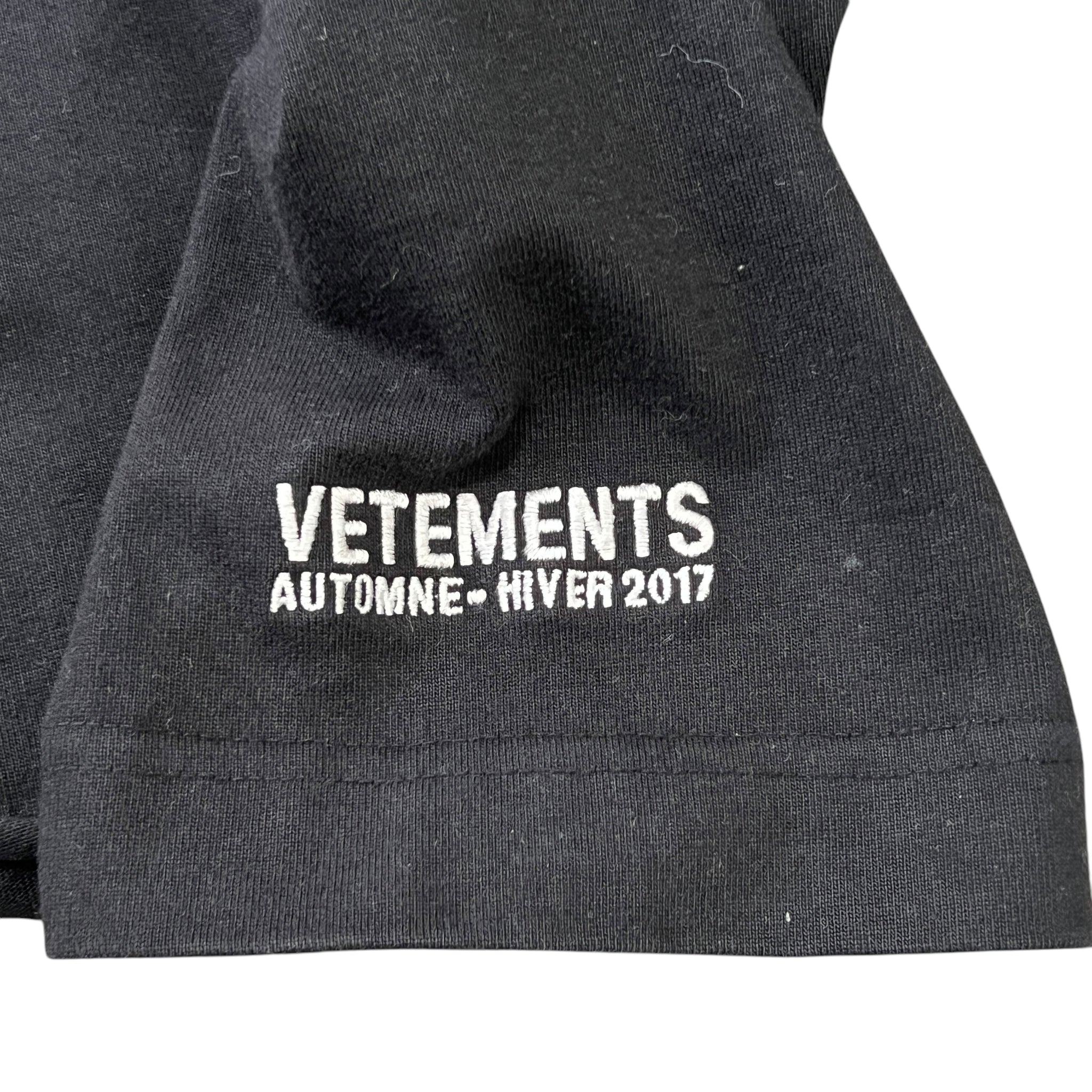 VETEMENTS 2017AW “République Française” Logo Cropped Long Sleeve T-Shirts