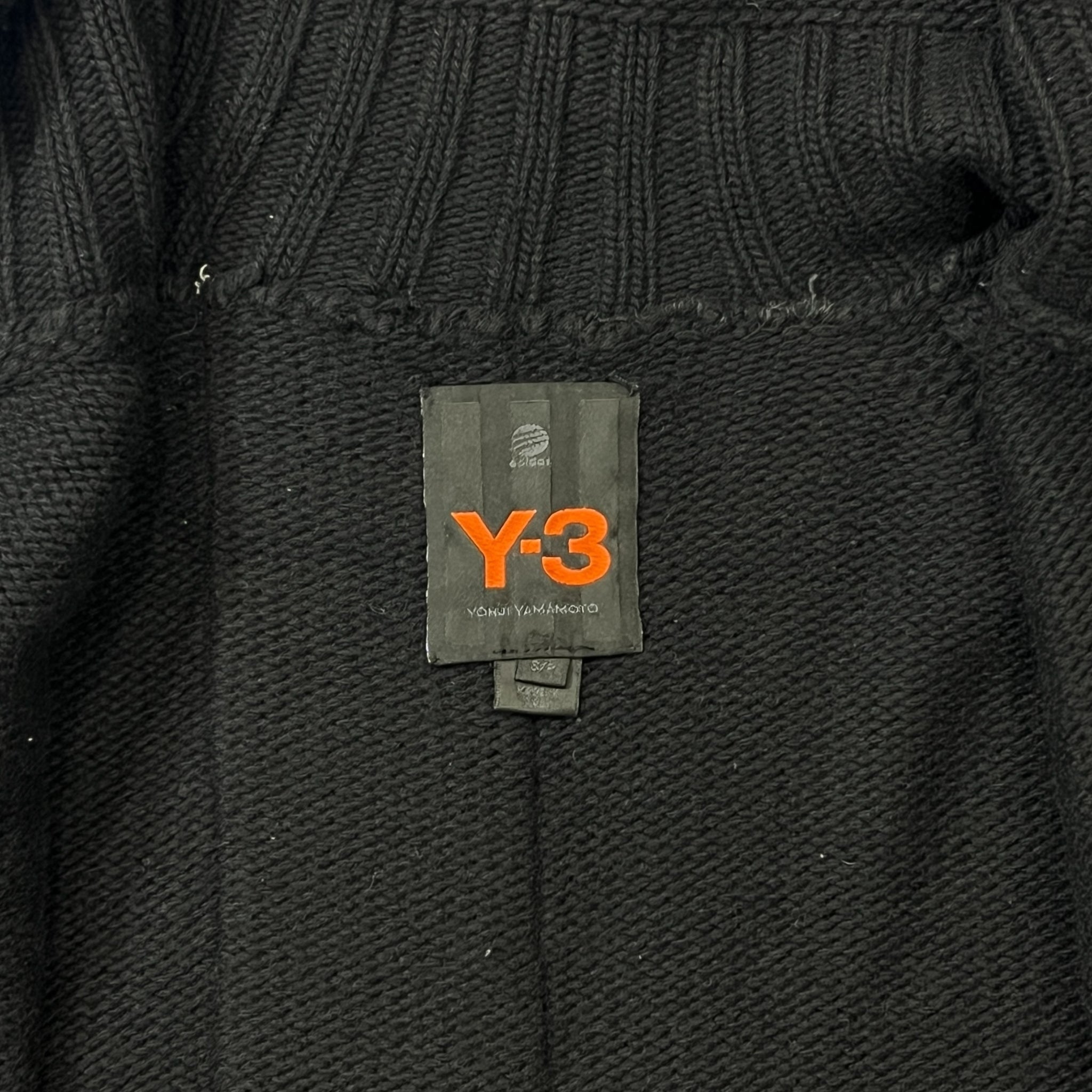 Y-3 YOHJI YAMAMOTO × ADIDAS 2005AW Back Logo Merino Wool Knit Zip-Up Parka