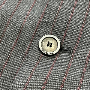 BALENCIAGA 2023 Winter Look9 Pinstripe Tailoring Wool Deconstructed Double Jacket 1360 X