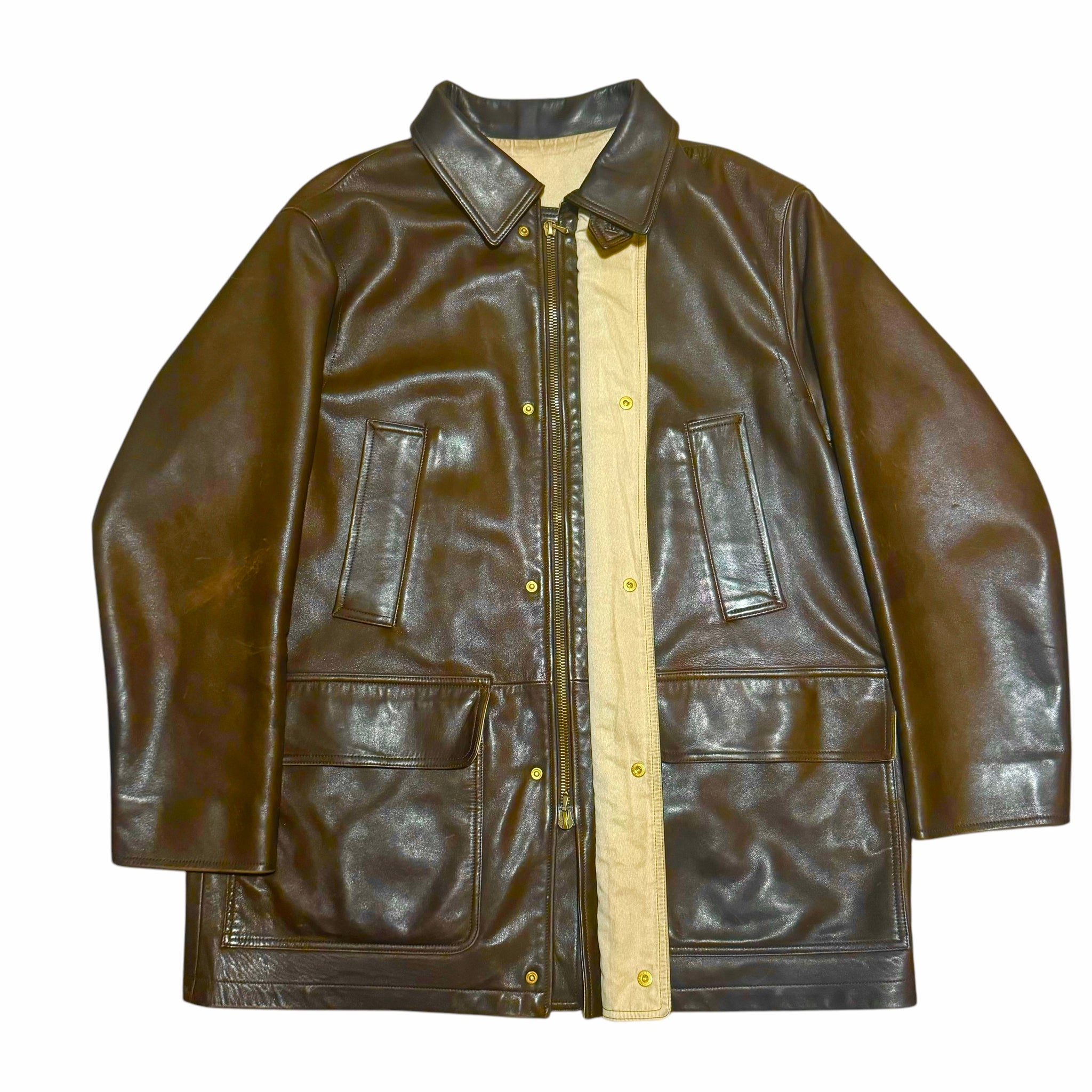 A.PRESSE Leather Hunting Coat