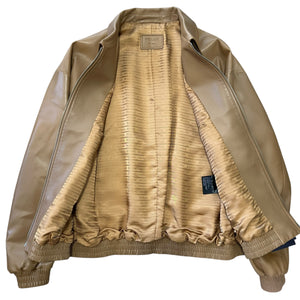 PRADA 2024AW RAF SIMONS Caramel Oversized Nappa Leather Bomber Jacket