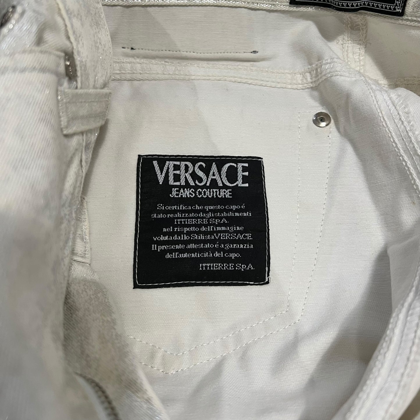 VERSACE JEANS COUTURE Coating Glitter Denim Pants