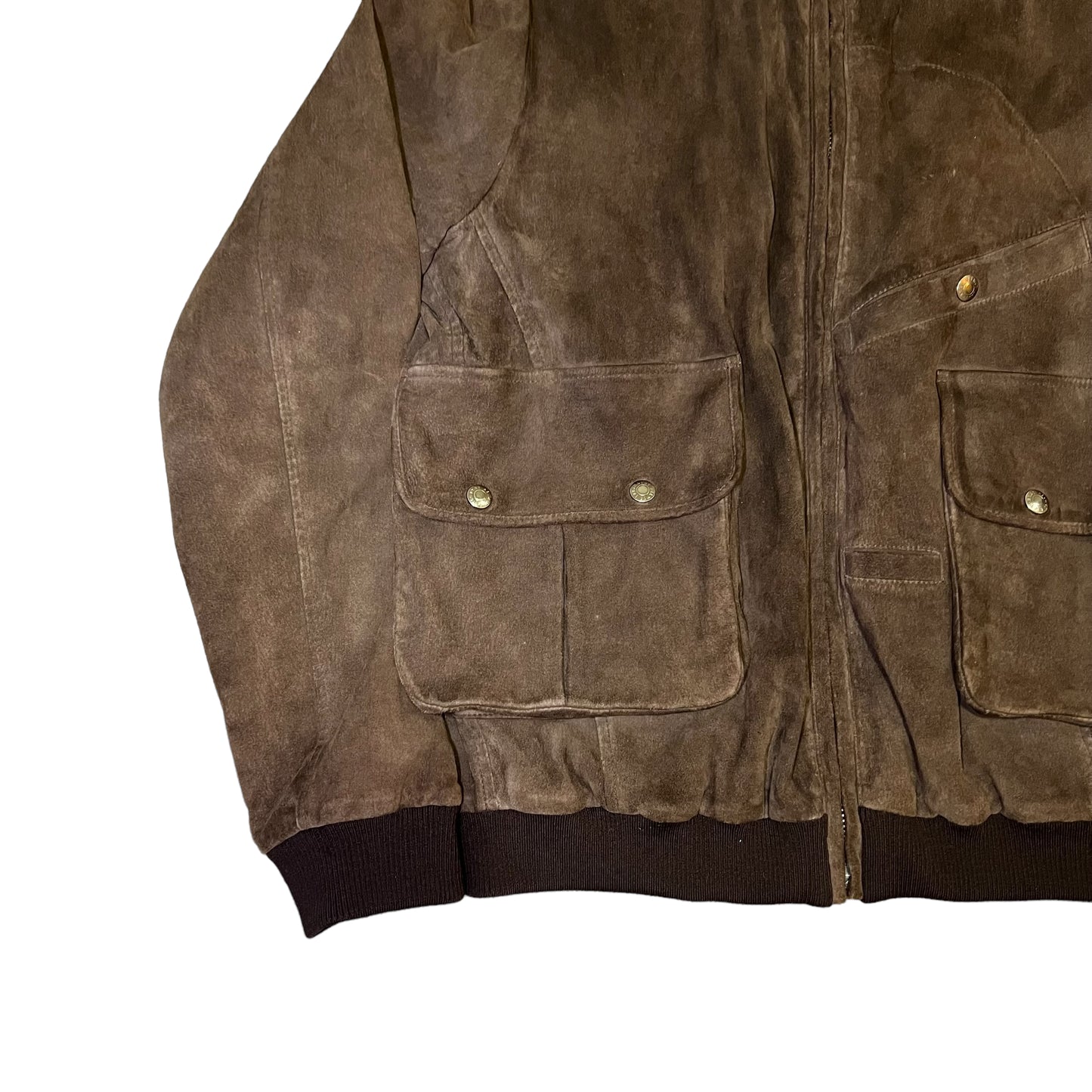 HELMUT LANG 2005AW SUEDE LEATHER BOMBER JACKET DARK BROWN