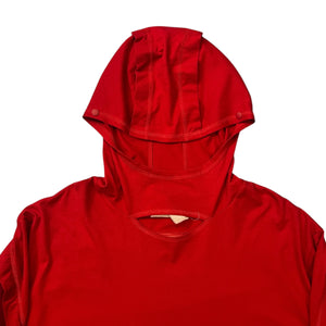 KUSIKOHC 2022SS Graffiti Back Printed Nylon Docking Hooded L/S T-Shirt