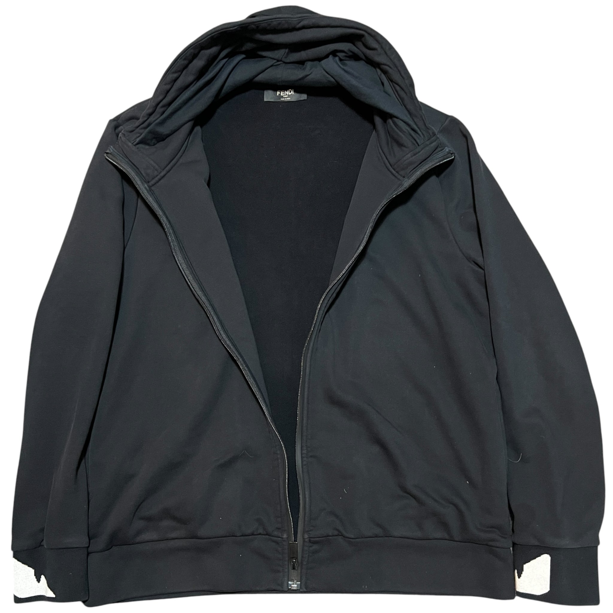 FENDI 2021SS Monster Eye Zip up Cotton Jersey  2way Collar-Integrated Hoodie