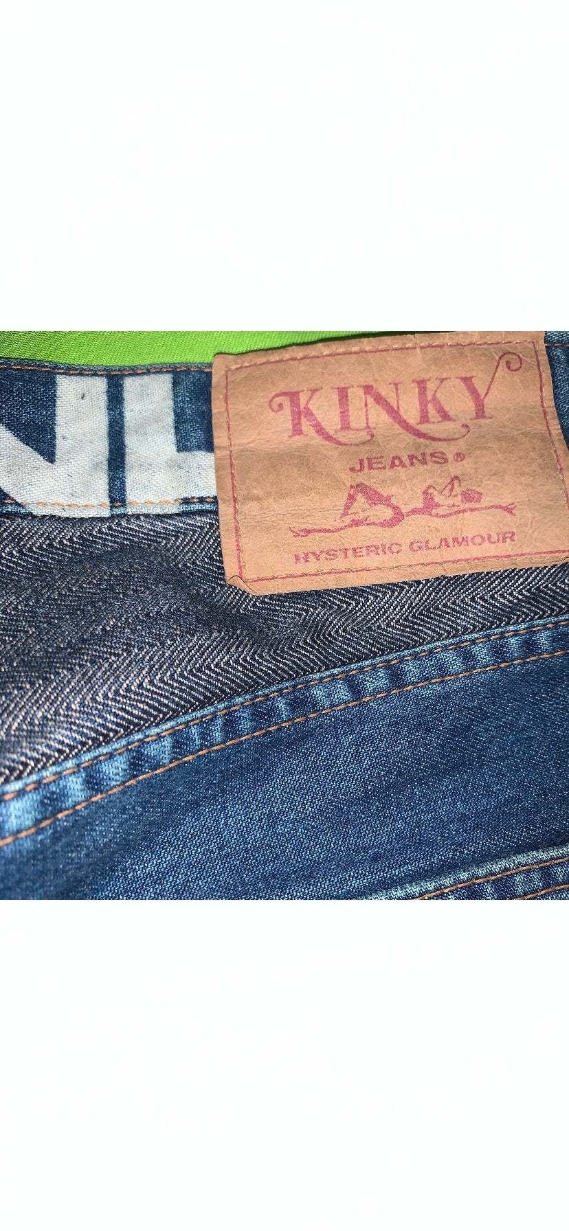 HYSTERIC GLAMOR HAGI DENIM ARABIC PANTS HYBRID STRIPED
