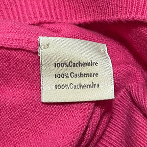 HERMES Cashmere Half Zip L/S Knit Sweater Pink