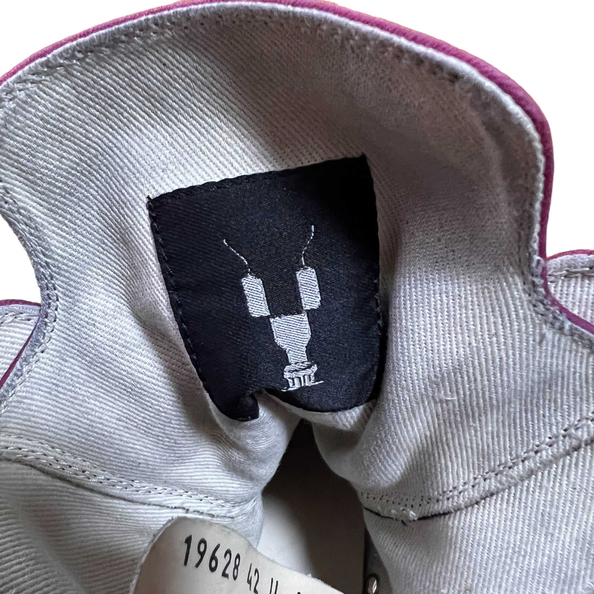 RICK OWENS 2019AW LARRY FUXIA RAMONES HI-TOP SNEAKER
