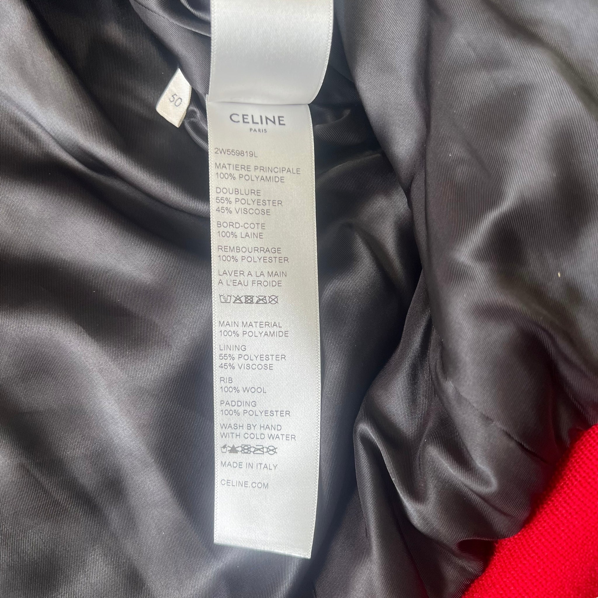 CELINE 2022AW × HEDI SLIMANE QUILTED YOKE SILVER TEDDY JACKET