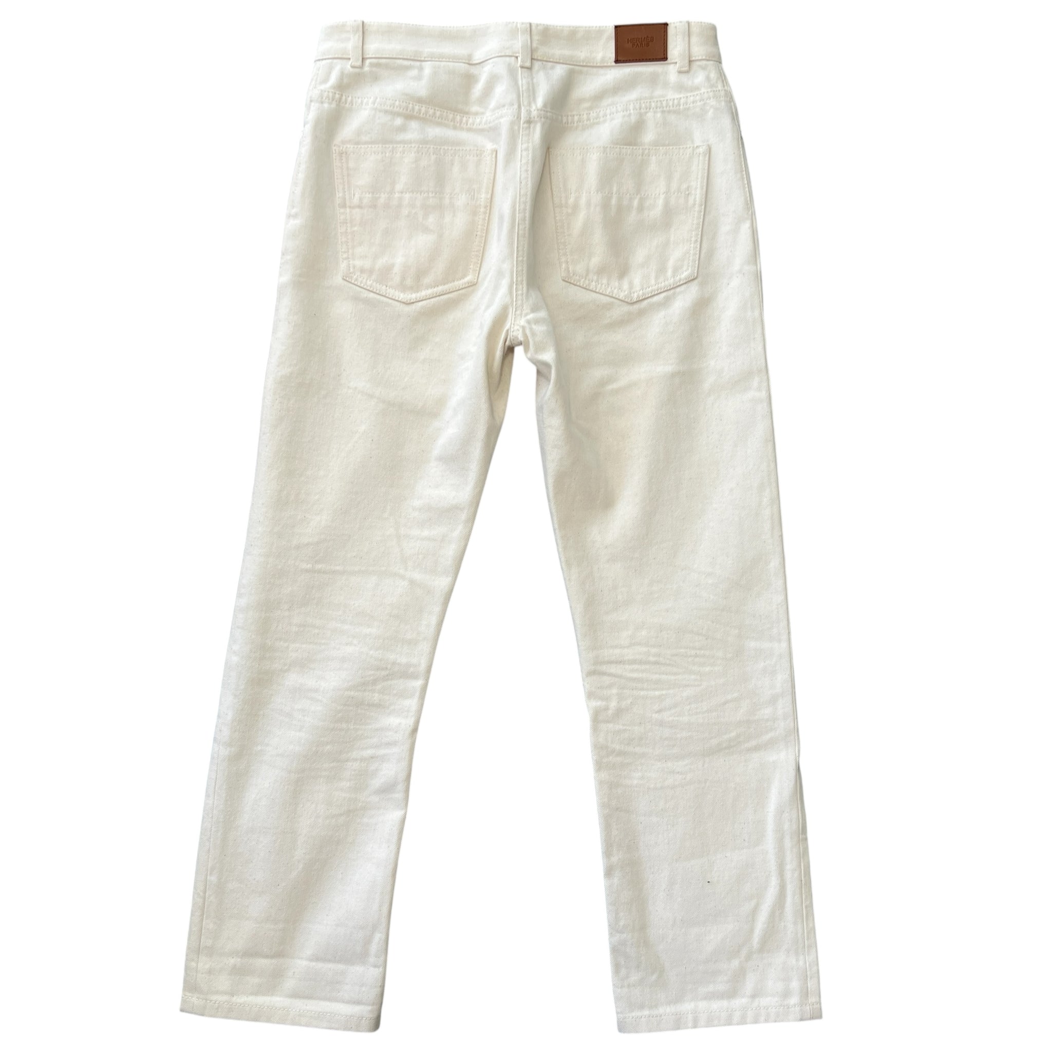 HERMES 2020SS 5 Pocket Ivory Denim Pants