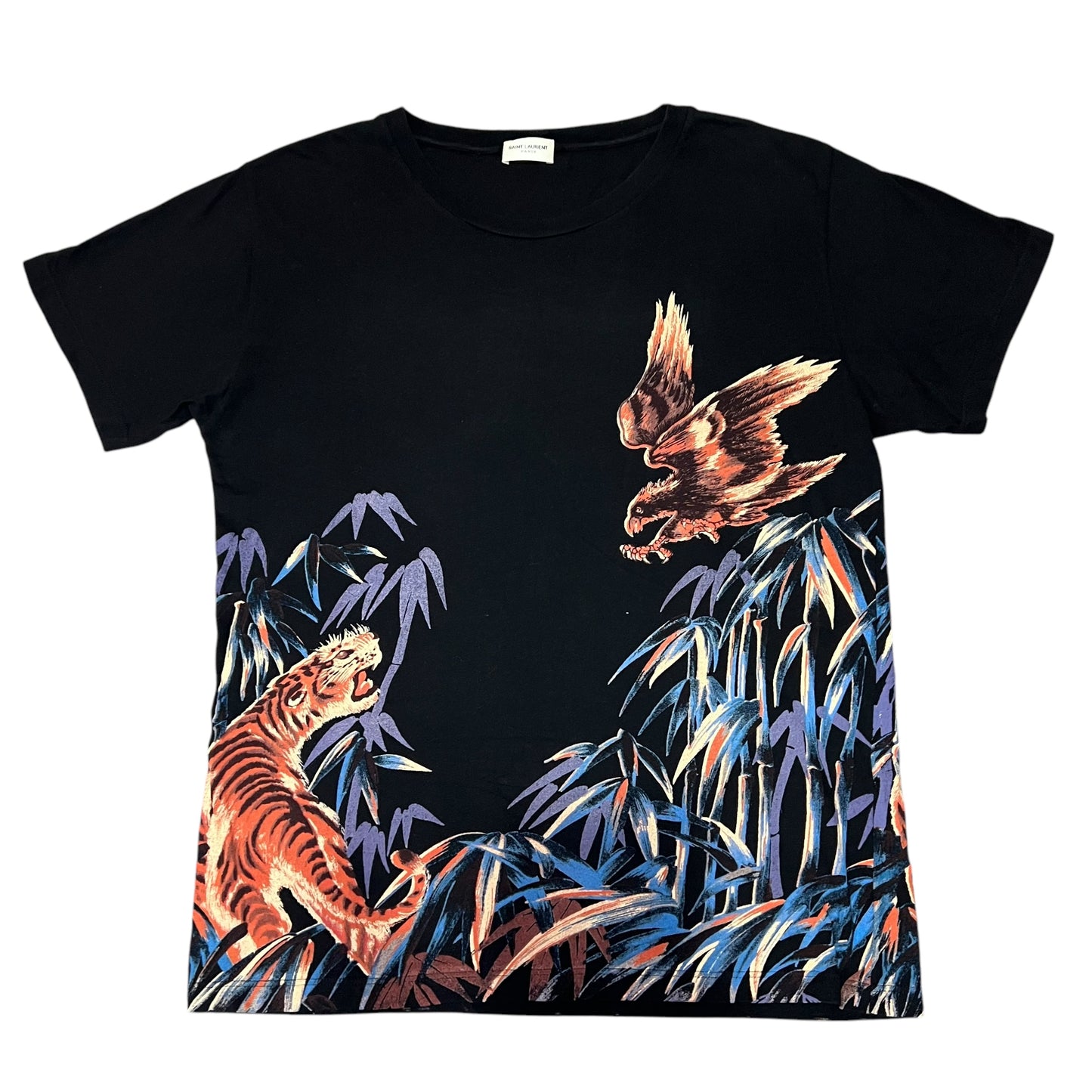 SAINT LAURENT PARIS 2016SS Eagle Tyger Print T-shirt