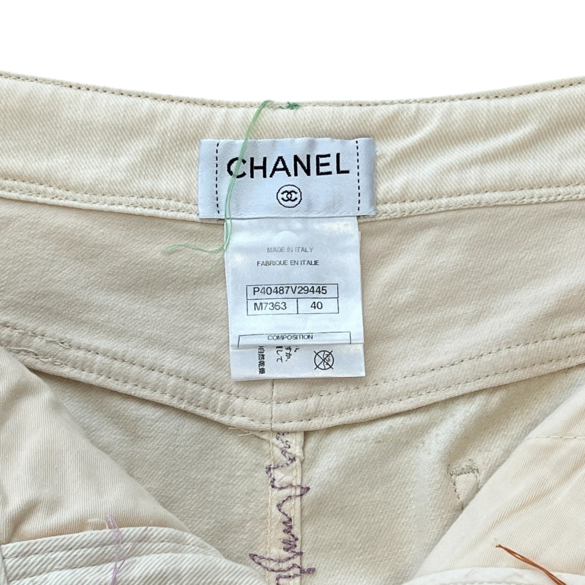 CHANEL Vintage Stitch Straight Denim Pants
