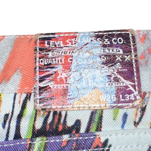 DAMIEN HIRST - LEVI'S 2008 swirl spin art- paint print denim jeans