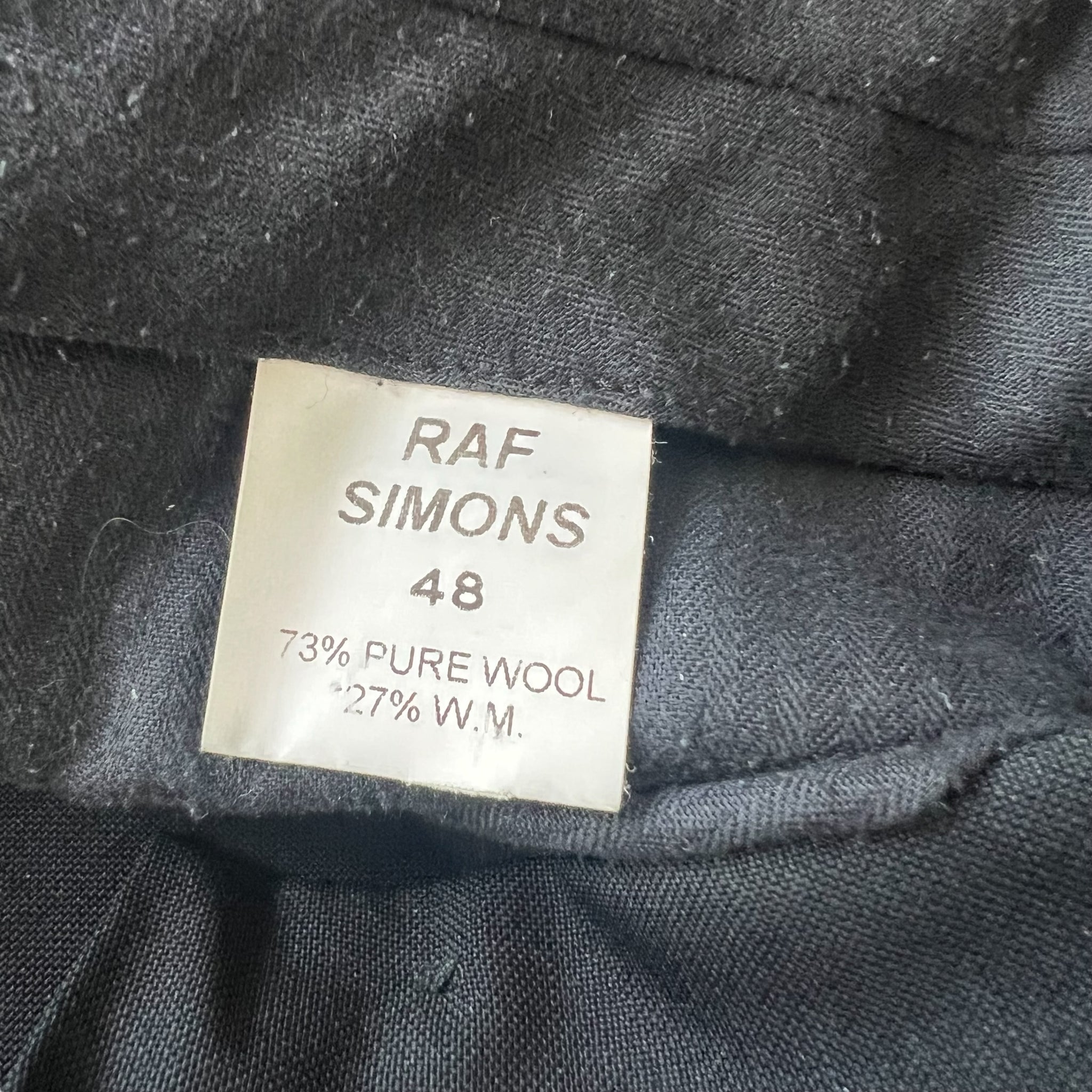 RAF SIMONS 1997 SUITS TAILORED JACKET and PANTS SET UP