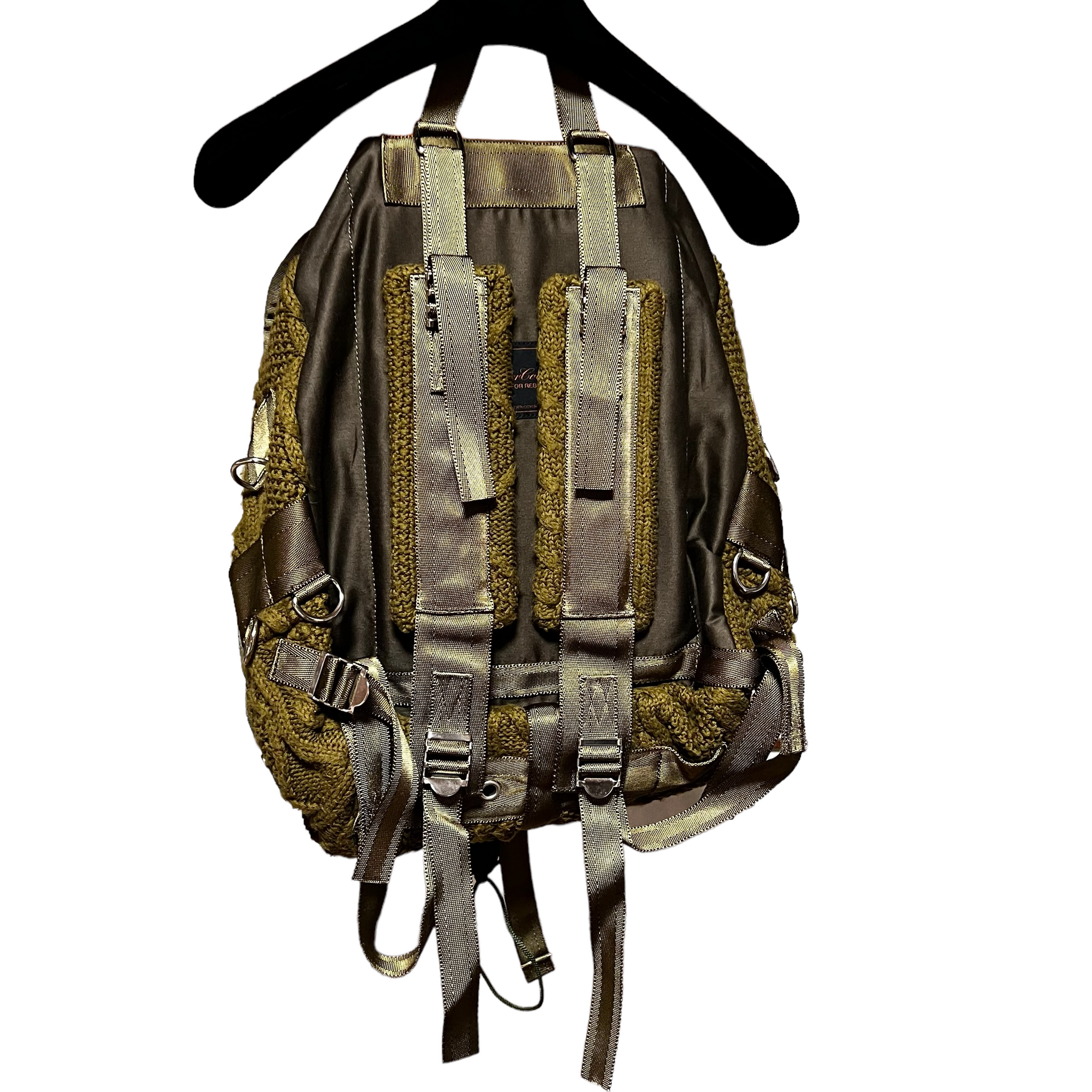 UNDERCOVER 2004AW BUT BEAUTIFUL MODULAR KNIT BACKPACK KHAKI