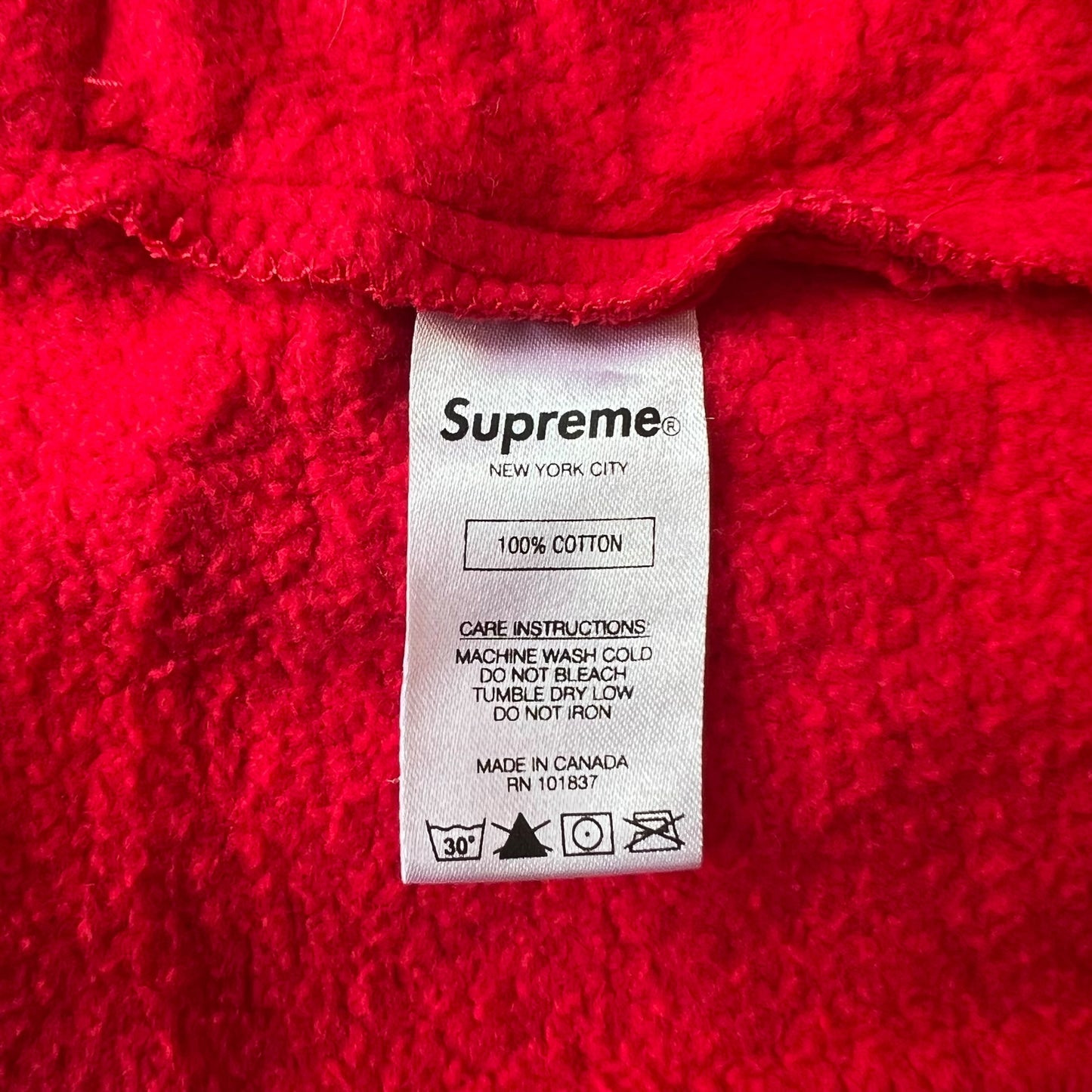 SUPREME back logo sweat pants red