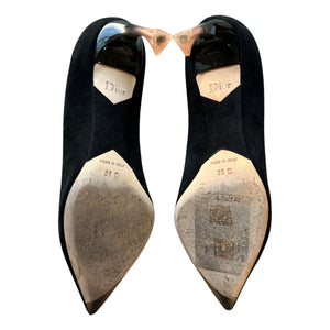 Christian Dior D-Silhouette Black Suede Songe Pumps