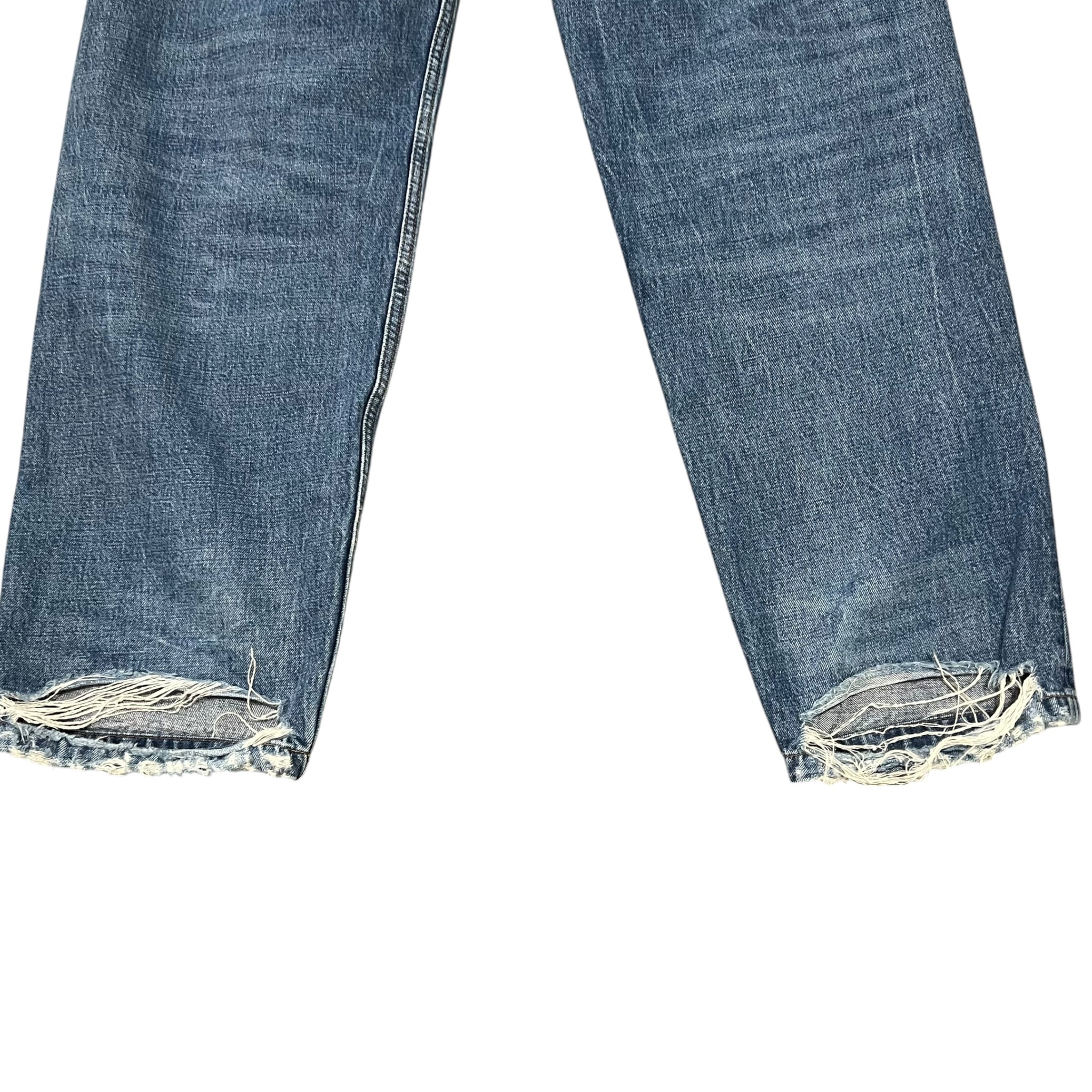 BALENCIAGA 2023SS Distressed Wide Fit Straight Denim Pants