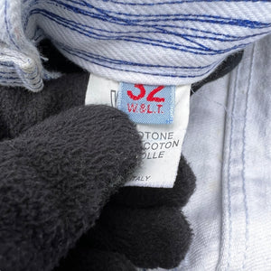W&LT 1997AW GRAFFITI DENIM PANTS WHITE WALTER VAN BEIRENDONCK