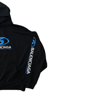 BALENCIAGA 2024SS Distressed Surfer Maxi Logo Hoodie