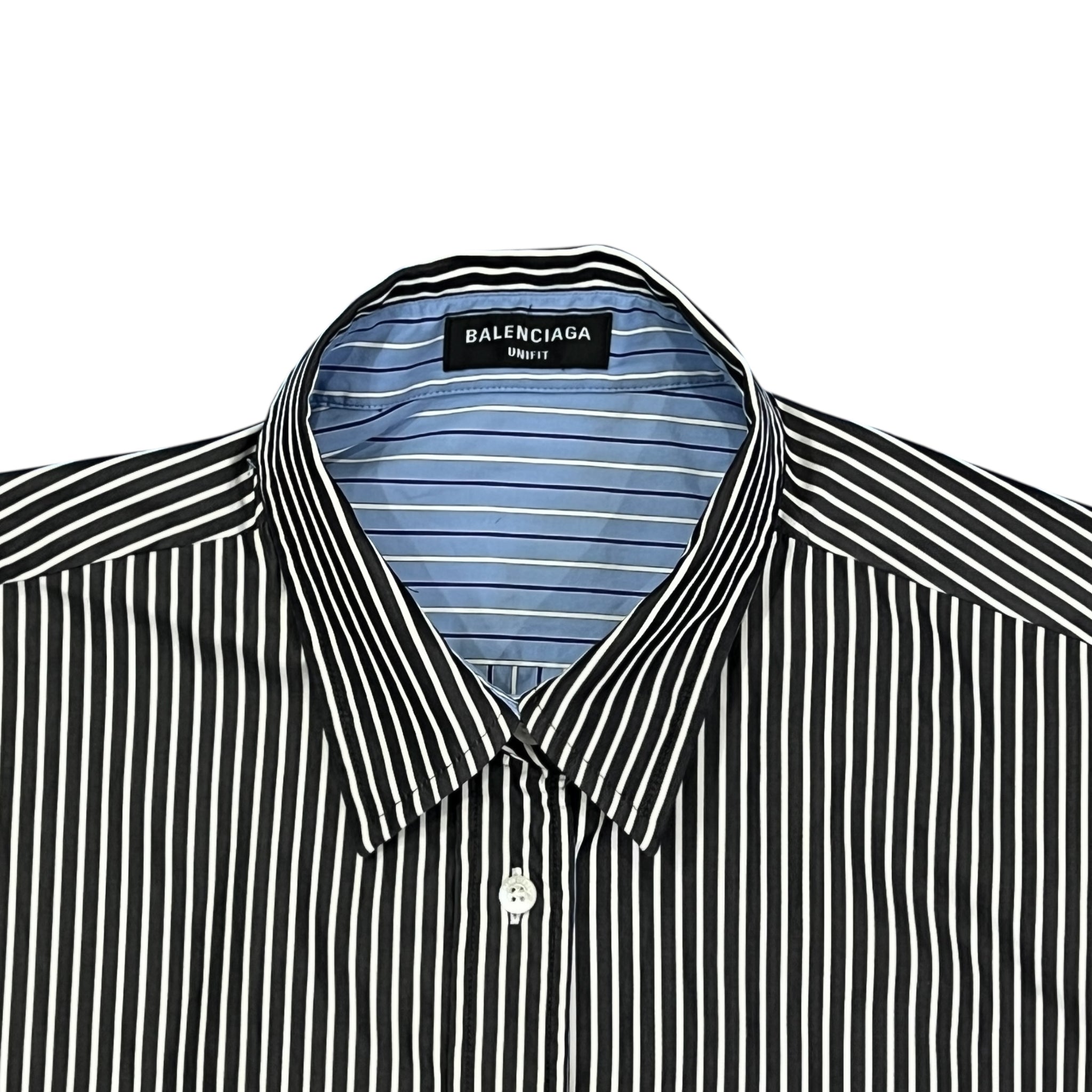 BALENCIAGA 2021 Fall Demna Gvasalia UNIFIT Striped Reversible Oversized Shirts