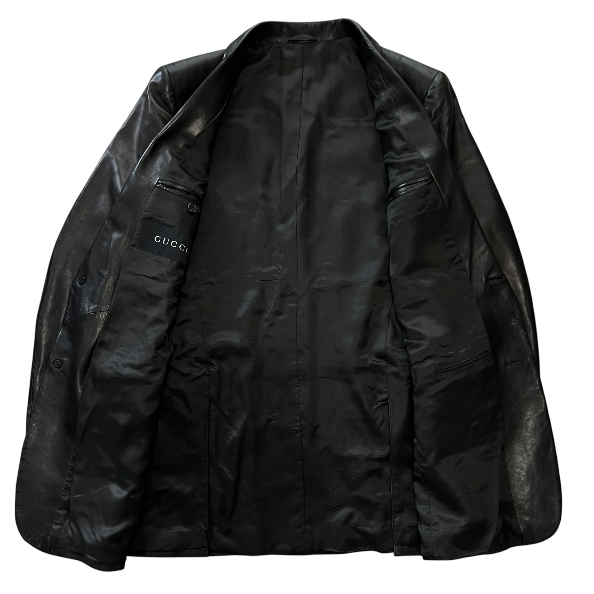 GUCCI Tom Ford Genuine Leather Tailored Jacket