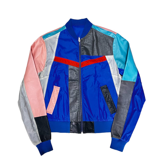 MAISON MARTIN MARGIELA 2007SS LEATHER NYLON PATCHWORK JACKET MULTICOLOR