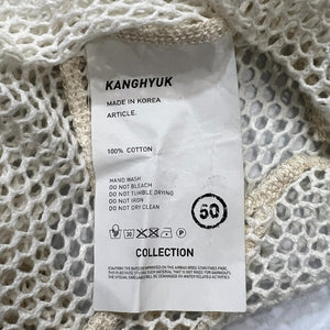 KANGHYUK Cotton Mesh Knit Pullover Hoodie