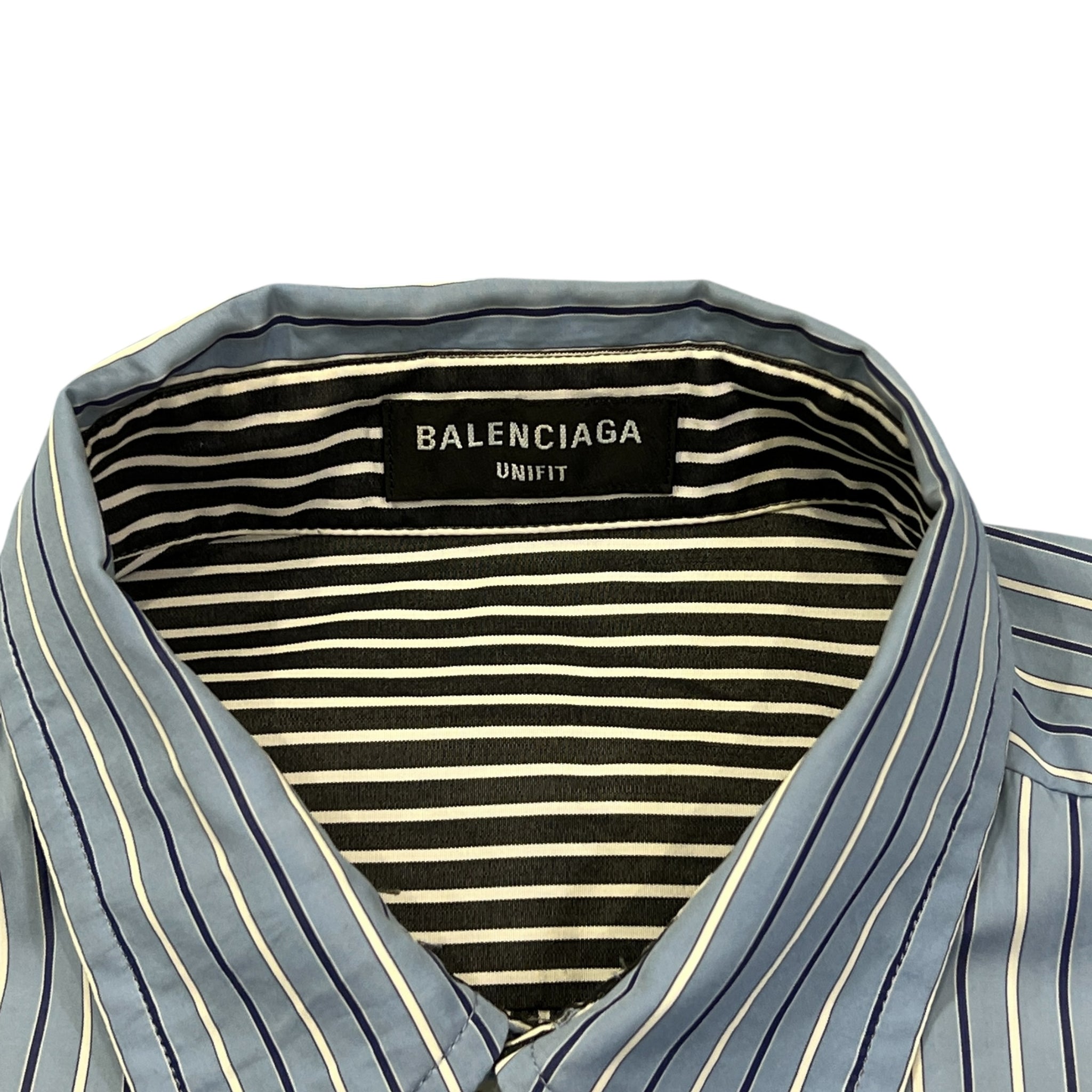 BALENCIAGA 2021 Fall Demna Gvasalia UNIFIT Striped Reversible Oversized Shirts