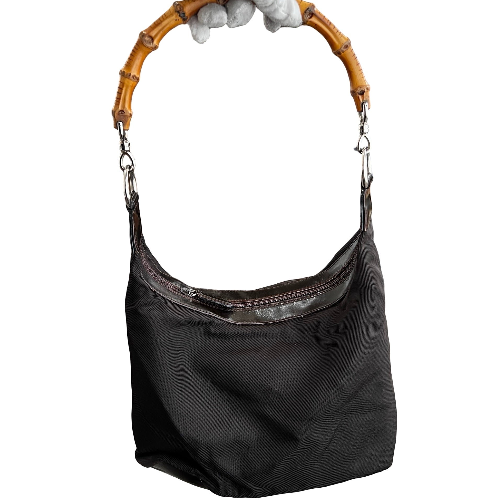 GUCCI Bamboo Nylon Leather One Shoulder Bag – SEVENSTARCLOTHING