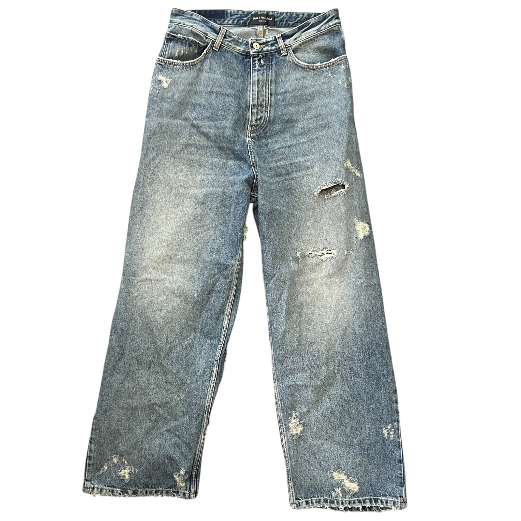 BALENCIAGA 2023SS Super Destroyed Large Fit Baggy Denim Pants