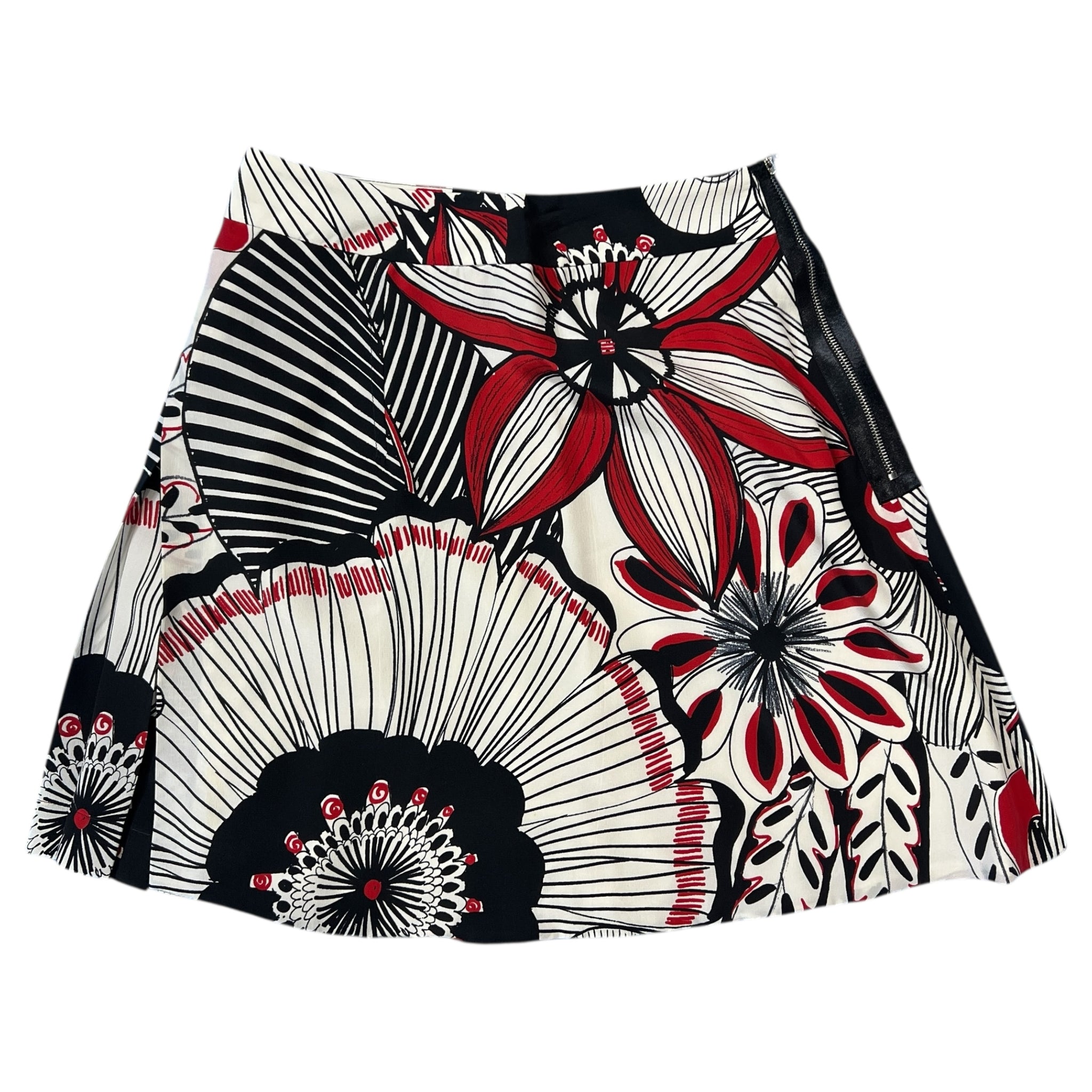 DOLCE&GABBANA Floral Printed Slik Skirt