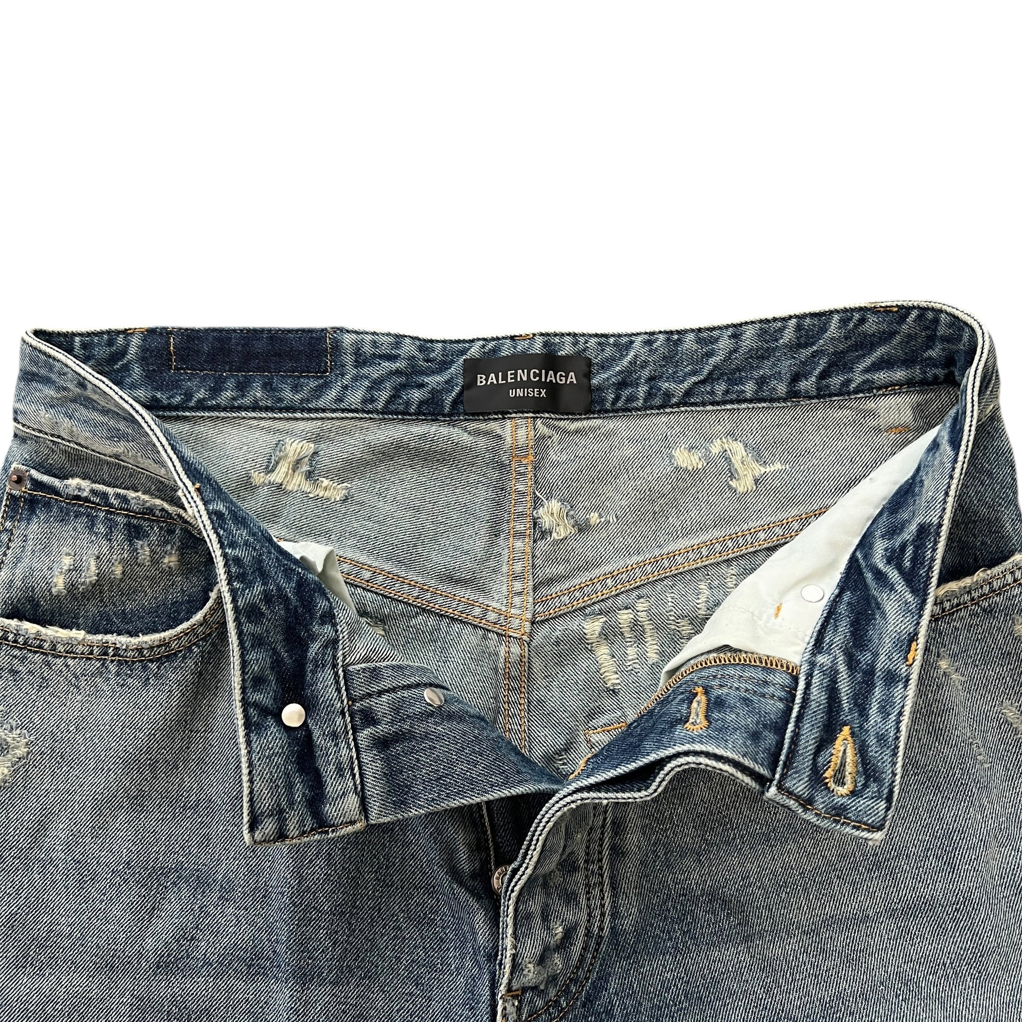 BALENCIAGA 2023SS Super Destroyed Large Fit Baggy Denim Pants