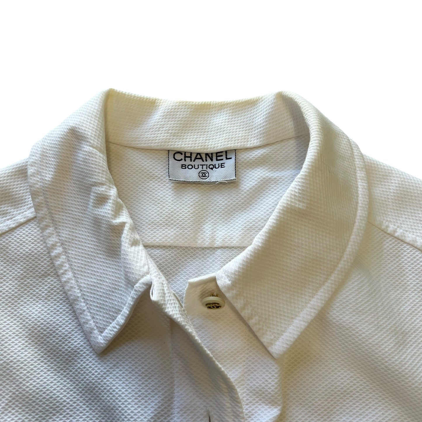 CHANEL tanktop Coco Logo Button Down Shirt