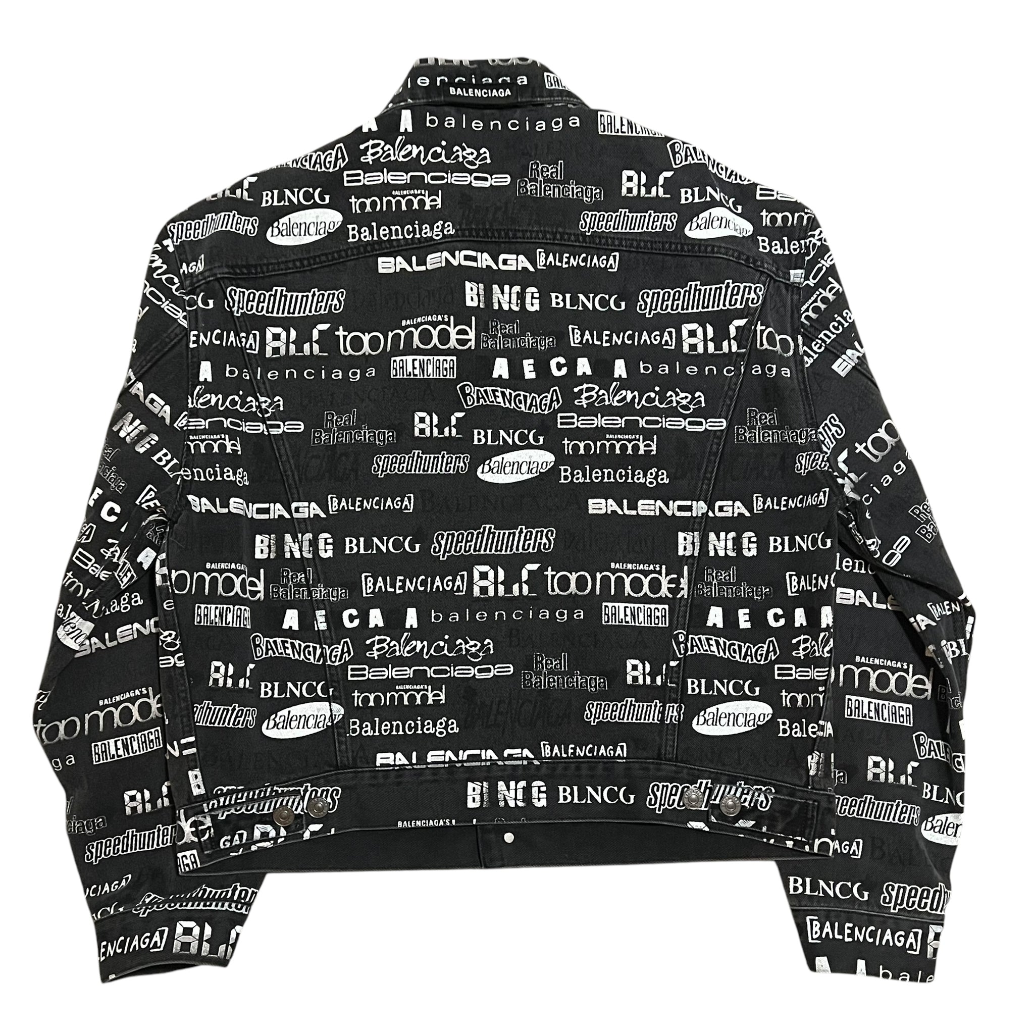 BALENCIAGA 20AW MULTI LOGO DENIM JACKET