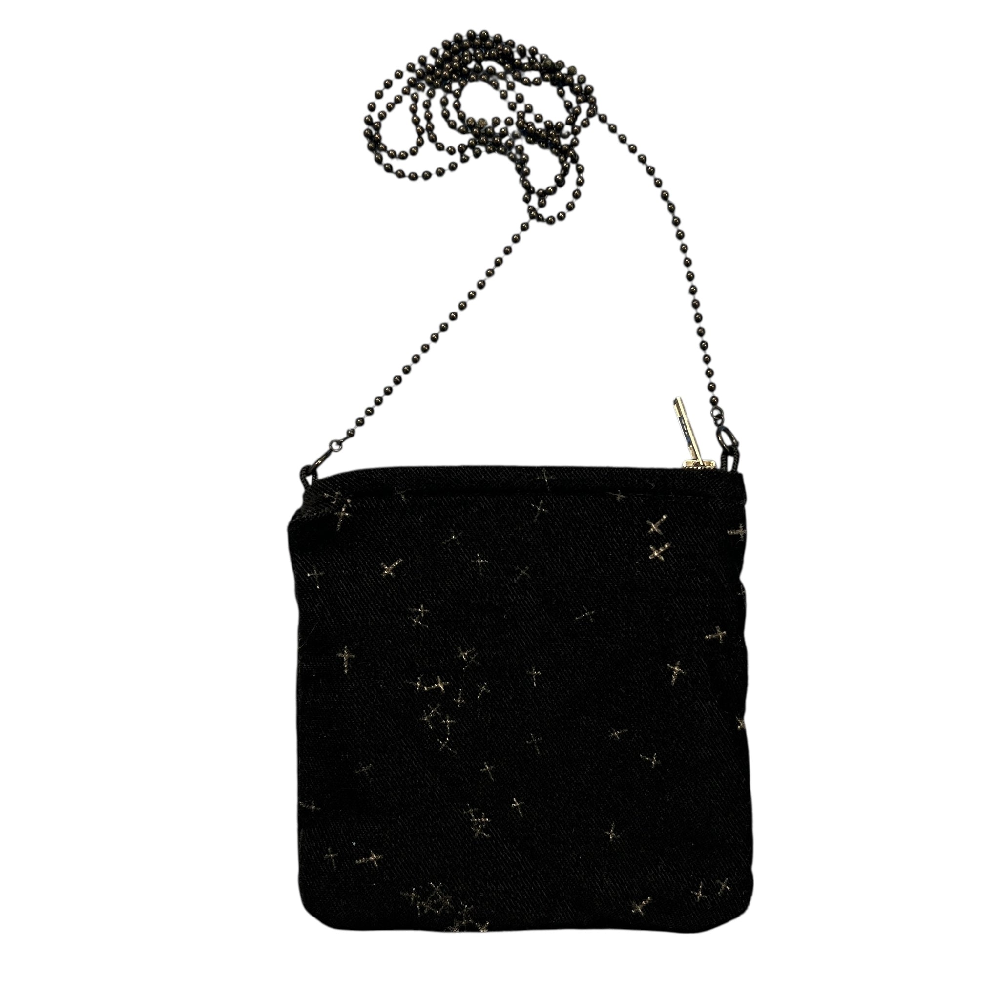 UNDERCOVER UNDERCOVERISM 2010AW "THE WITCHES CELL DIVISION" Cross Stitch Velours Shoulder Pouch