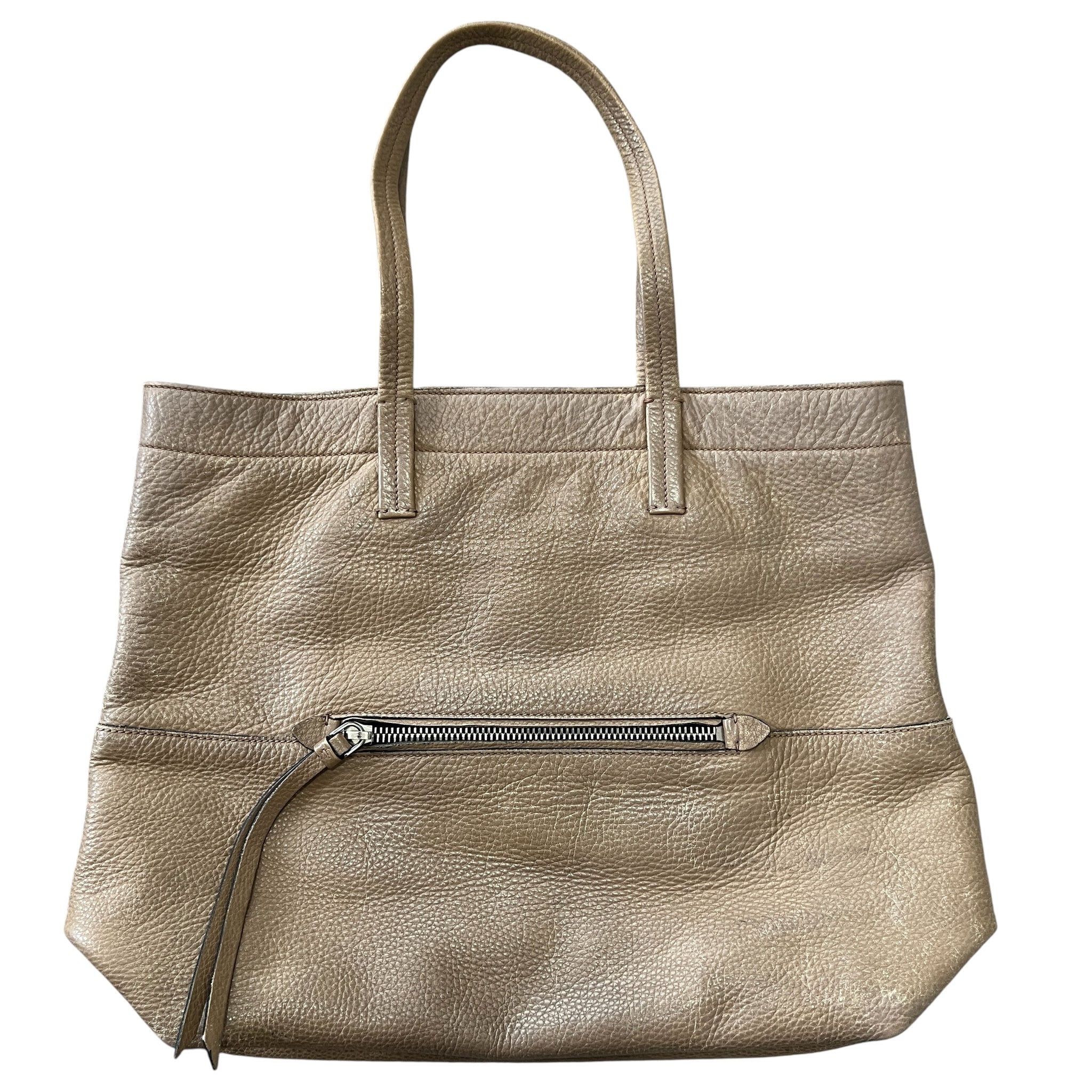 MIU MIU Grained Leather Front-Zip Tote Bag