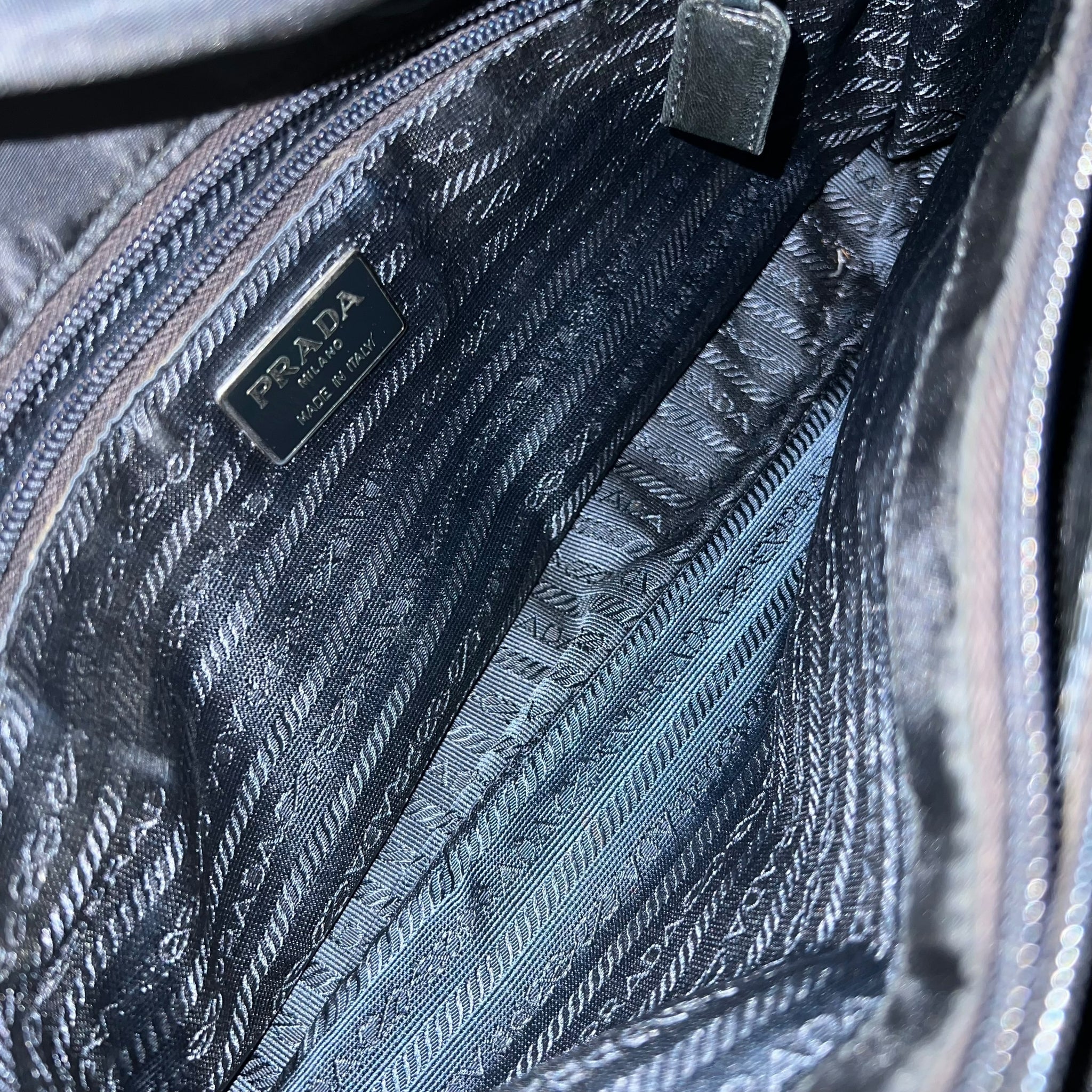 PRADA ARCHIVE HYBRID LEATHER NYLON FLAP MESSENGER BAG