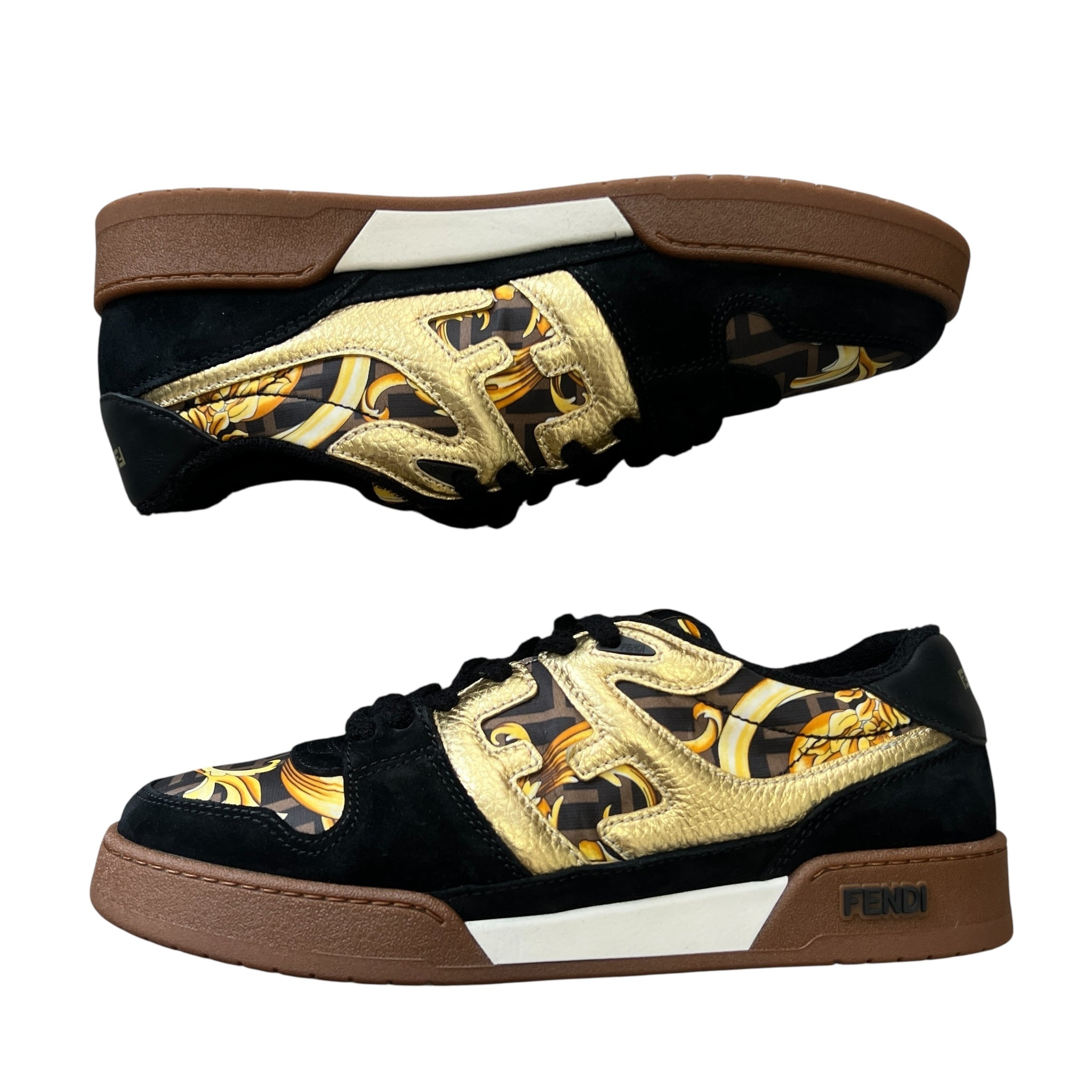 FENDI × VERSACE "FENDACE" 2022SS Match Black Suede Low-top Sneaker
