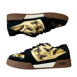 FENDI × VERSACE "FENDACE" 2022SS Match Black Suede Low-top Sneaker