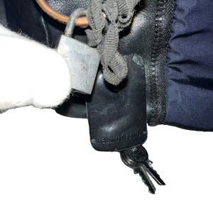 HELMUT LANG 2004AW 2WAY LEATHER SHOULDER BAG/ HYBRID NAVY NYLON BIG BOSTON BAG