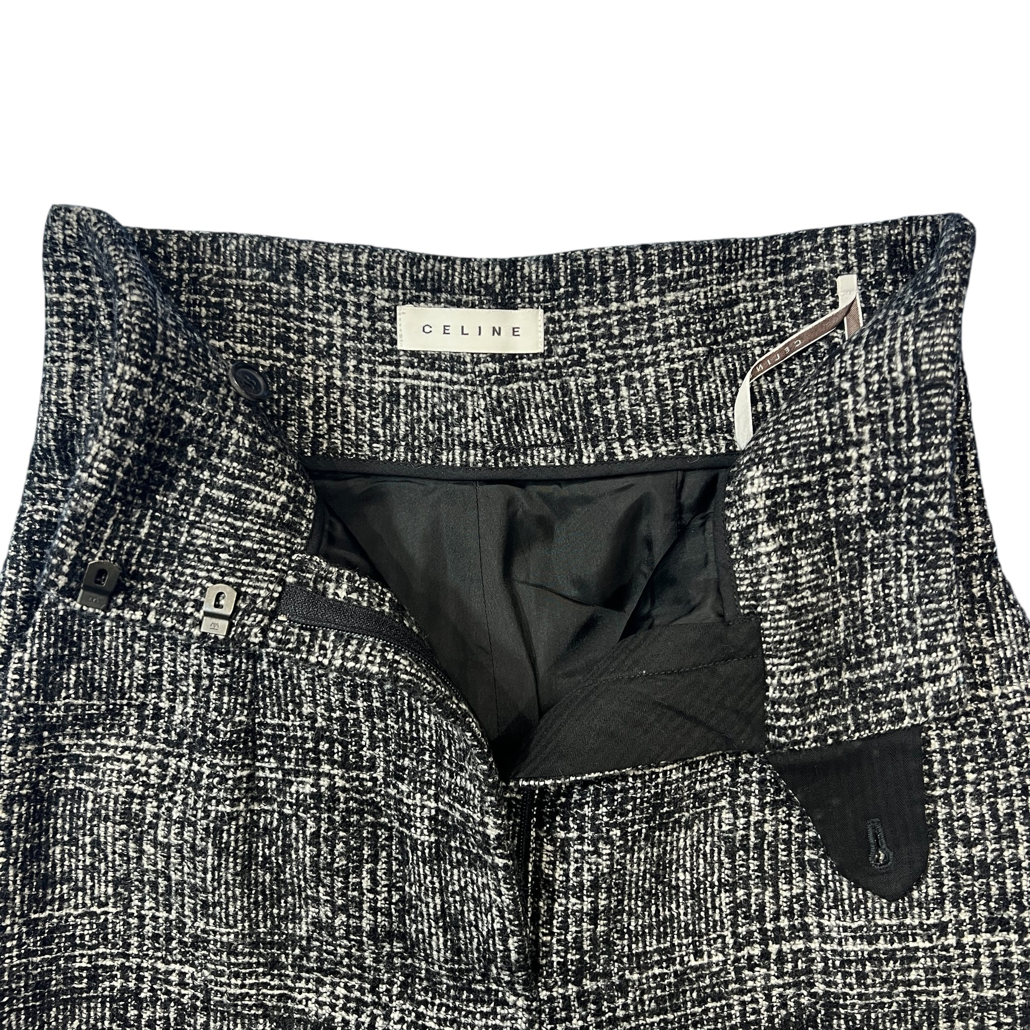 CELINE Wool Knit Wide Flare Trousers