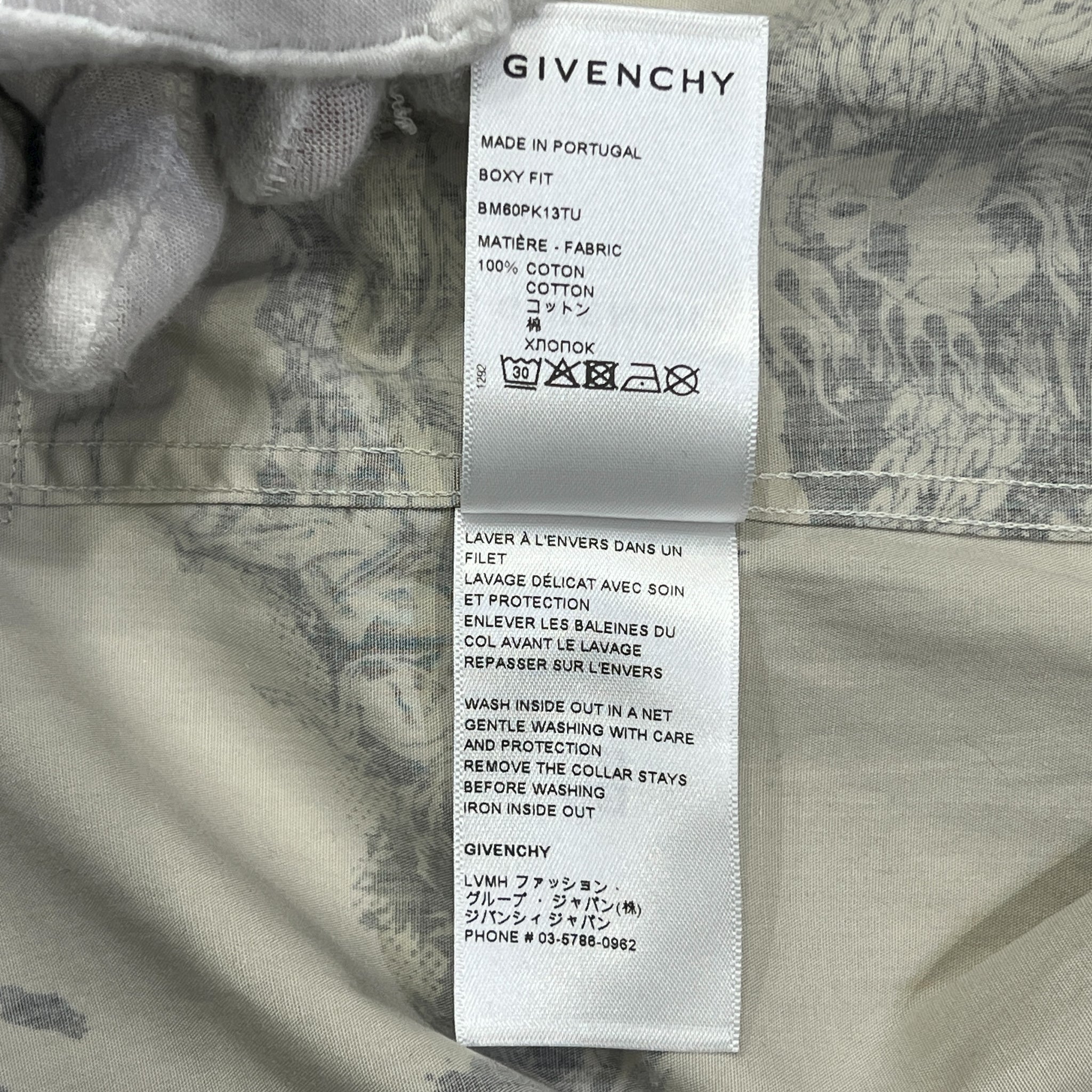 GIVENCHY 2021SS Matthew M. Williams Zip-Up Tiger Camo White Tattoo S/S Shirts