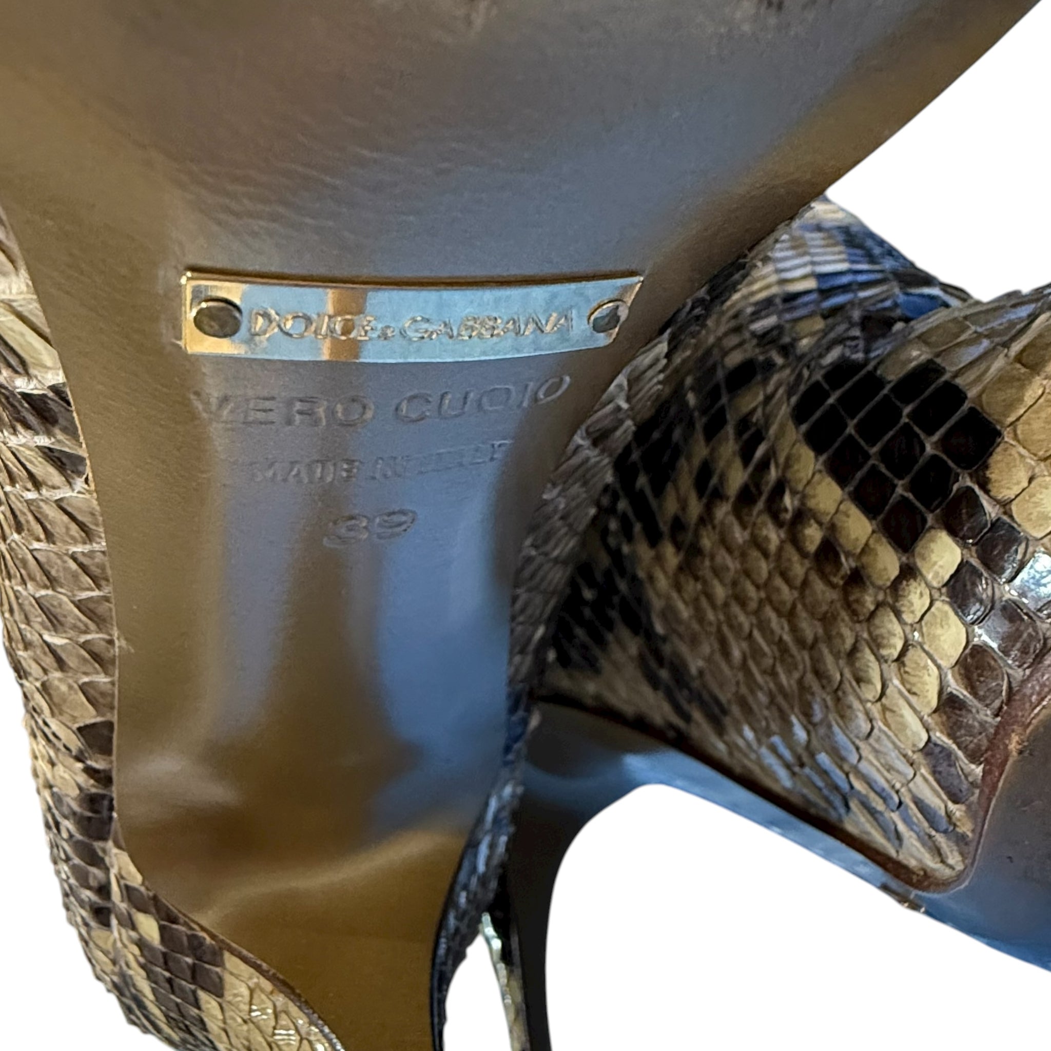 DOLCE&GABBANA 2000s python leather heel boots