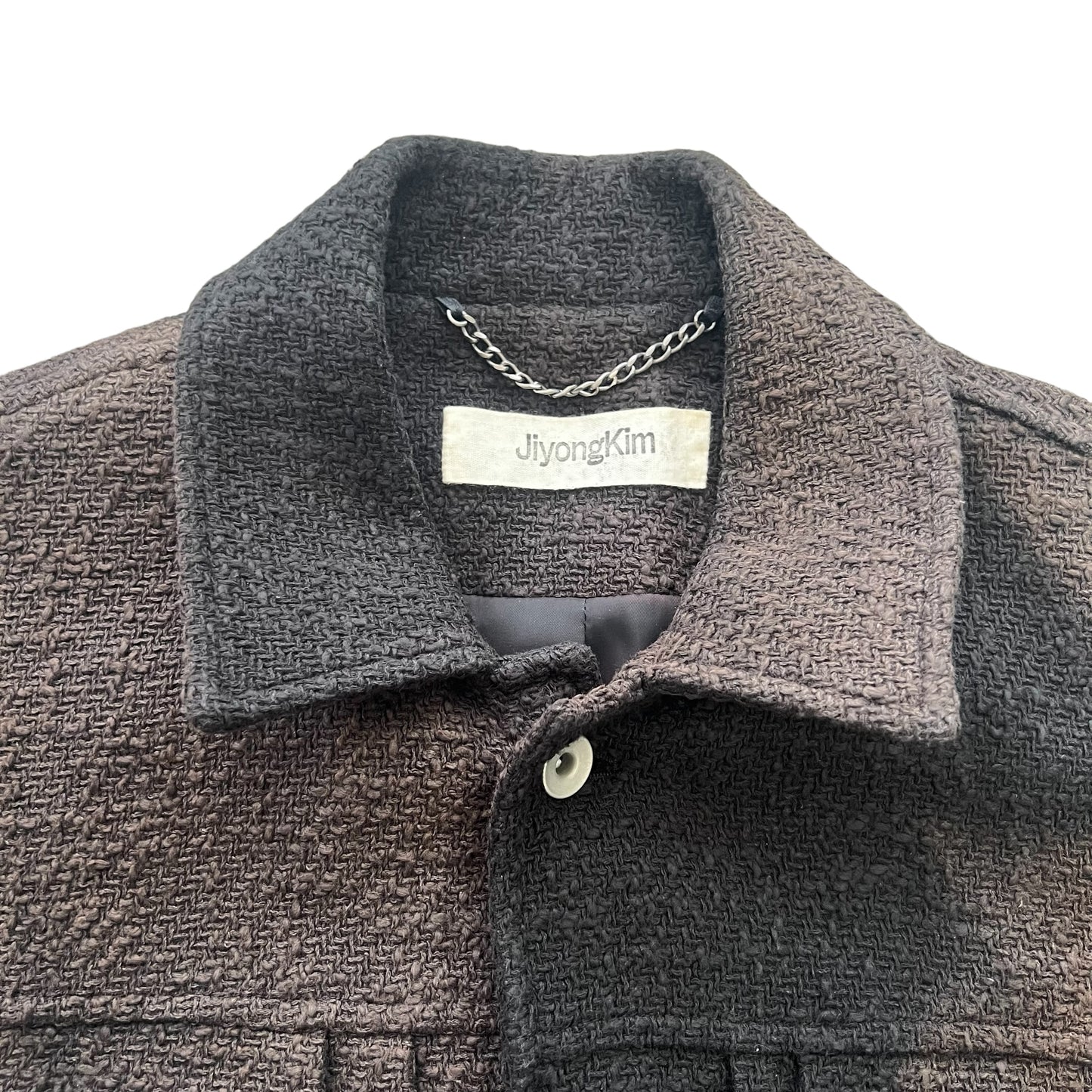 JINYONGKIM SUN BLEACHED TWEED  TRUCKER JACKET