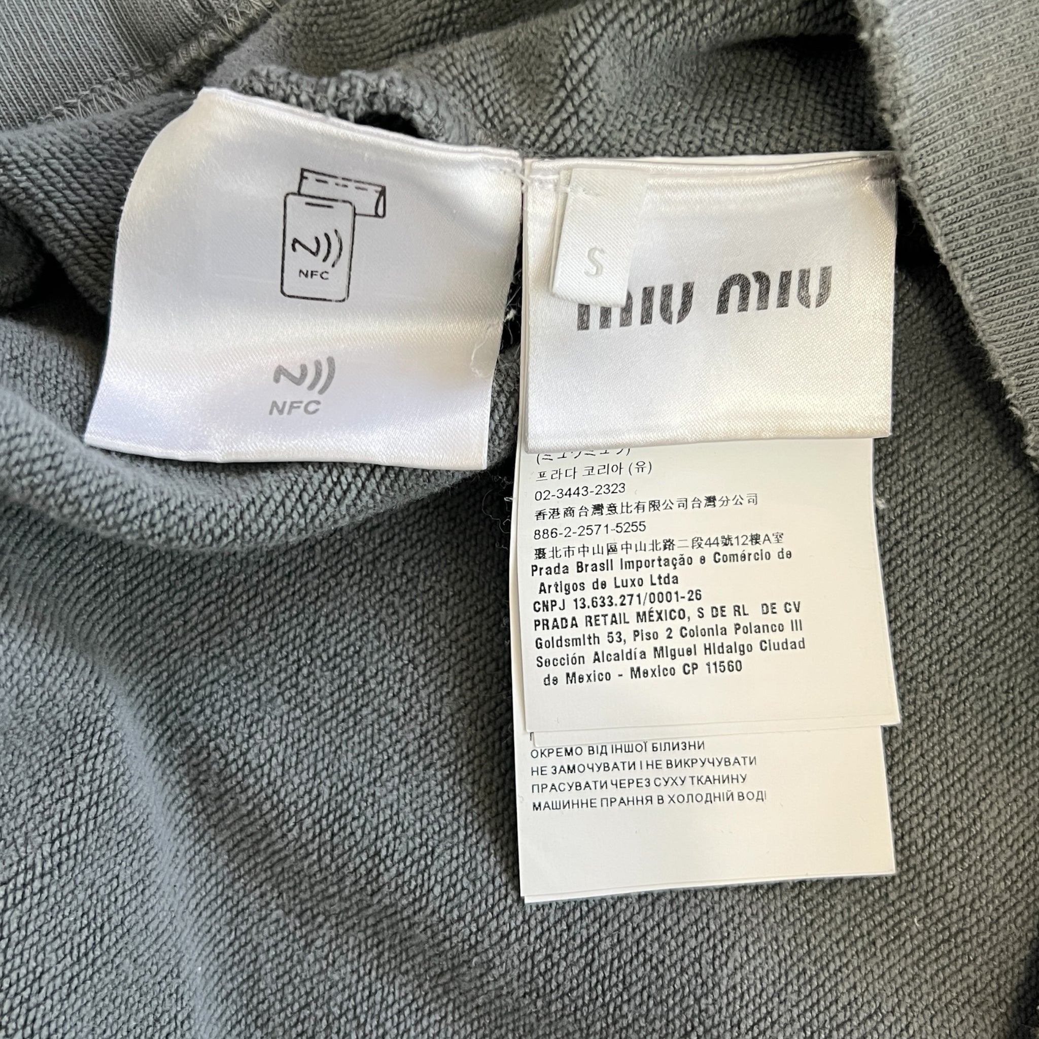 MIU MIU Garment-dye Cotton Sweat Shirt Hoodie