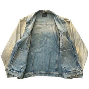 BALENCIAGA 2024SS Inside-Out Oversized Organic Light Indigo Denim Jacket